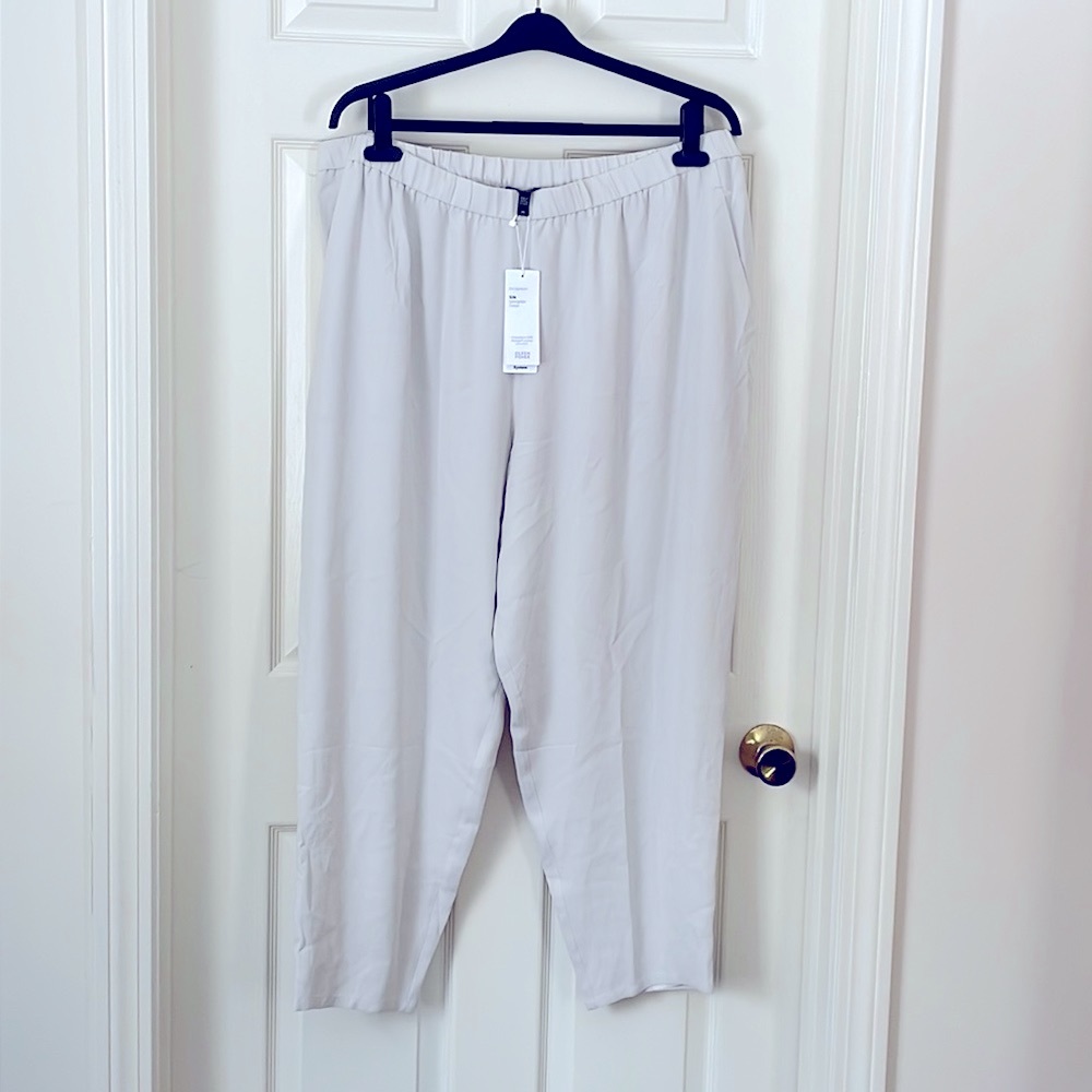 Eileen Fisher Silk Georgette Slouchy Ankle Pant 2X